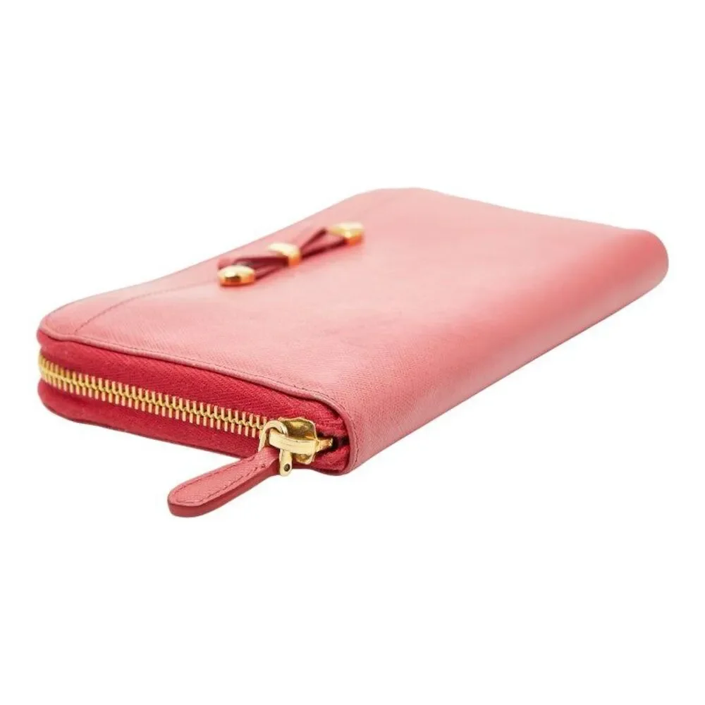 Prada Ribbon Round Zip Long Wallet